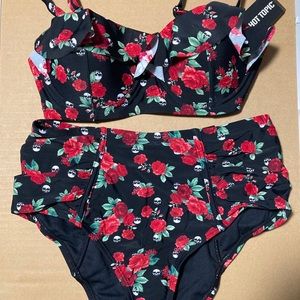 Skulls and Roses High Waisted Bikini